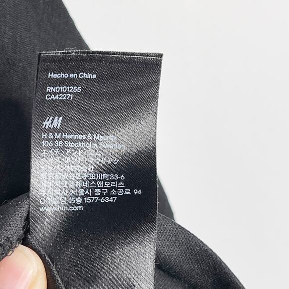 H&M Black Size 6 Faux Wrap High Low Dress Sleeveless Lined Cocktail Layered - Picture 10 of 10